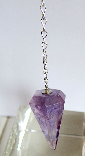 Amethyst Light Filled Faceted Pendulum