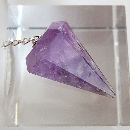 Amethyst Light Filled Faceted Pendulum