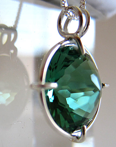 Siberian Green Quartz Radiant Heart Pendant