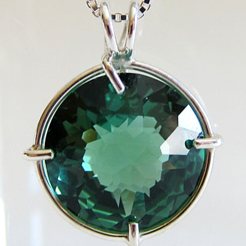 Siberian Green Quartz Radiant Heart Pendant