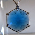 Tibetan Blue Obsidian Flower of Life Pendant