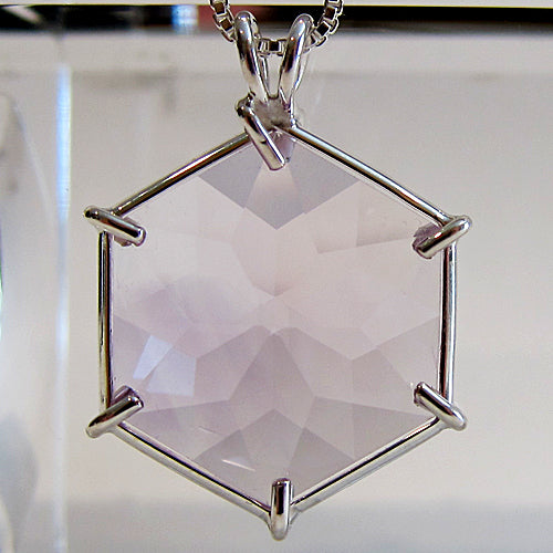 Amethyst Rose de France Flower of Life Pendant