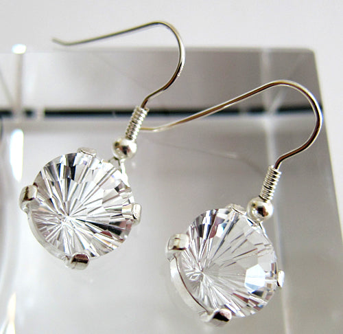 Clear Quartz Super Nova Hanging Earrings