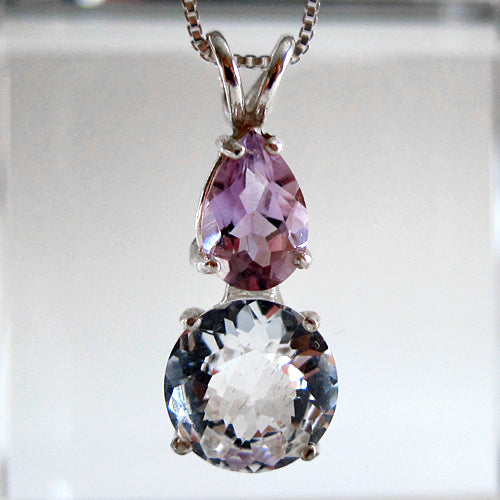 Clear Quartz Mini Radiant Heart with Luminous Amethyst