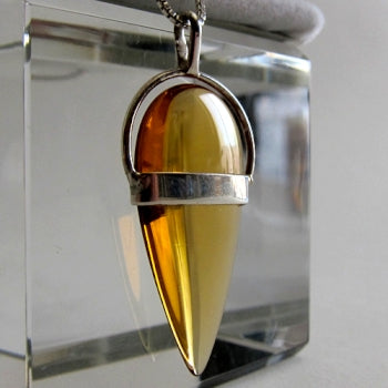 Siberian Gold Quartz Reverse Teardrop Pendant