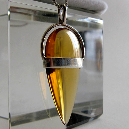 Siberian Gold Quartz Reverse Teardrop Pendant