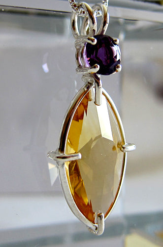 Citrine Infinite Eye Pendant with Amethyst Crown