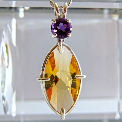 Citrine Infinite Eye Pendant with Amethyst Crown