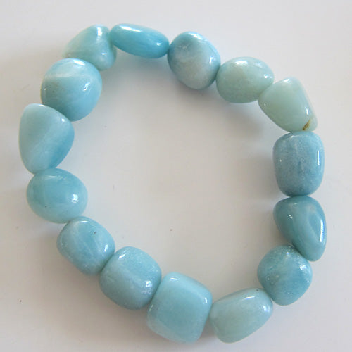 Angelite Tumbled Power Bead Bracelet