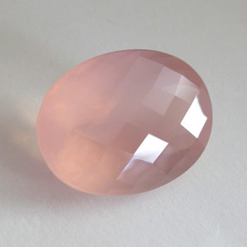 Milky Rose Quartz Checkerboard Gemstone