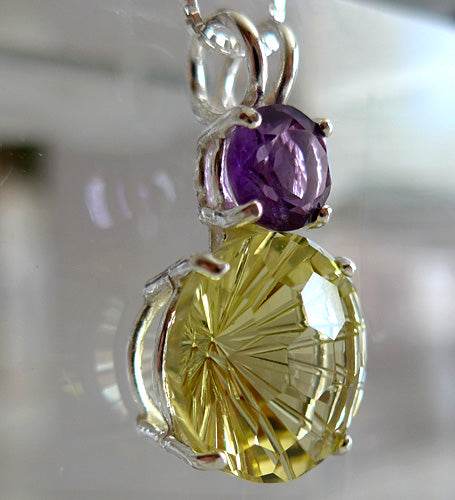 Lemon Citrine 14 mm Super Nova with Amethyst Crown