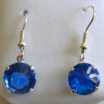Siberian Blue Radiant Heart Hanging Earrings