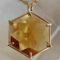 Citrine Flower of Life in 14 kt Gold