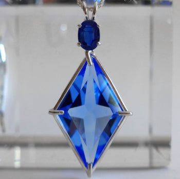 Siberian Blue Ascension Star Pendant w-Kyanite