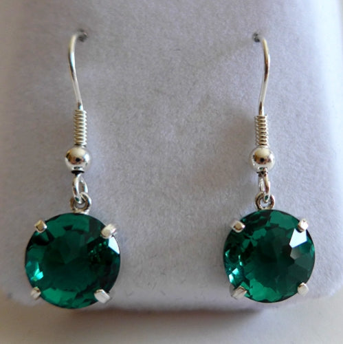 Siberian Green Radiant Heart Hanging Earrings