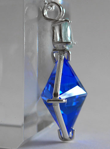 Siberian Blue Quartz Large Magician Stone with Teardrop Aquamarine