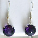 Amethyst Radiant Heart Hanging Earrings