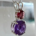 Amethyst Mini Radiant Heart with Round Pink Tourmaline Gemstone