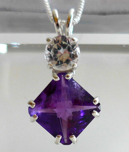 Amethyst Mini Magician with Round Danburite Pendant