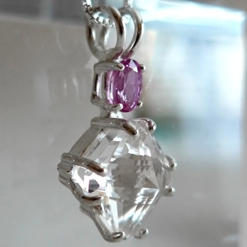 Danburite Mini Magician Stone with Pink Sapphire