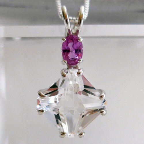 Danburite Mini Magician Stone with Pink Sapphire
