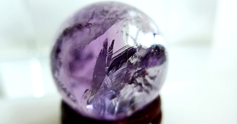 Amethyst Violet Small Rainbow Sphere with Temple Markings