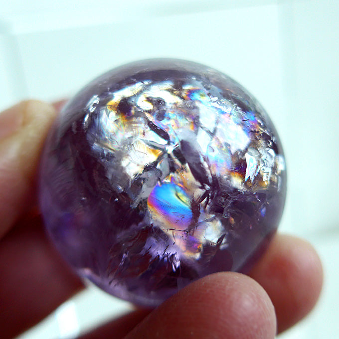 Amethyst Violet Small Rainbow Sphere with Temple Markings