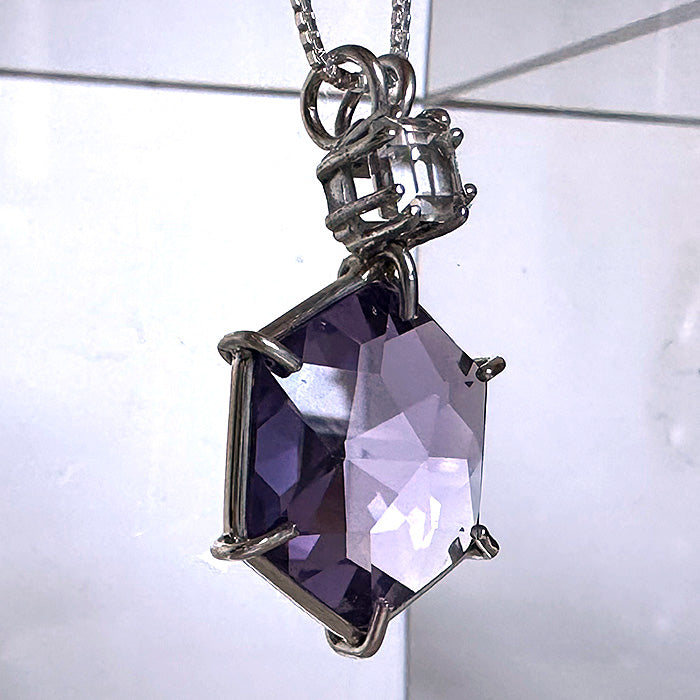 Amethyst Rose de France Flower of Life with Phenacite