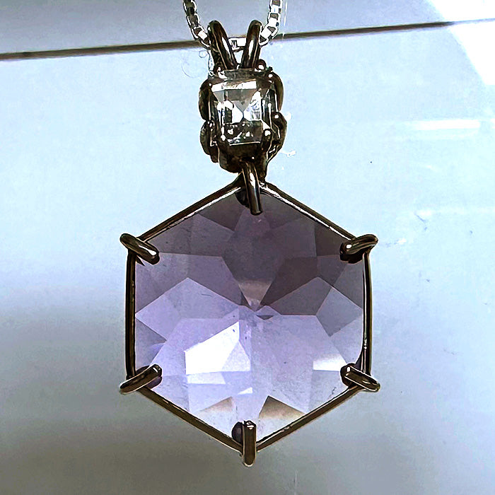 Amethyst Rose de France Flower of Life with Phenacite