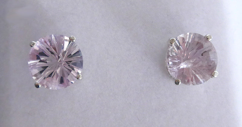 Amethyst Rose de France 8 mm Super Nova Stud Earrings