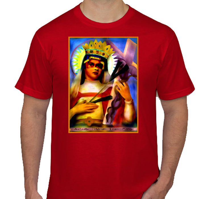Red T-Shirt Mixed Madonna American Apparel Unisex Xtra Large