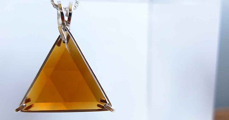 Siberian Gold Quartz Star of David Pendant