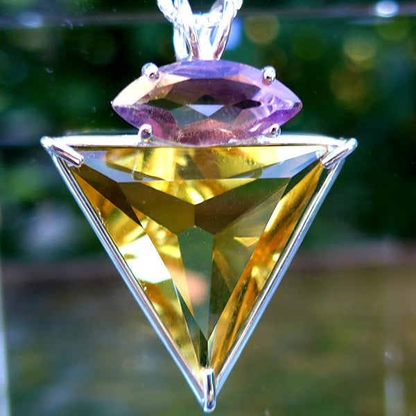 Siberian Gold Quartz Angelic Star with Ametrine