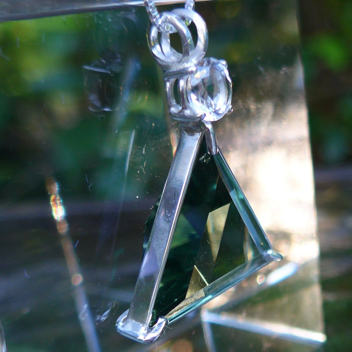 Siberian Green Quartz Star of David Pendant with John of God Quartz Crown