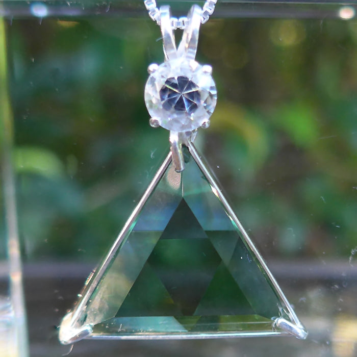 Siberian Green Quartz Star of David Pendant with John of God Quartz Crown