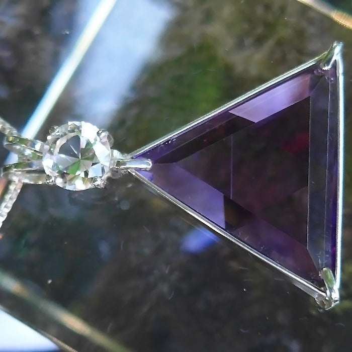 Siberian Purple Quartz Star of David Pendant with John of God Quartz Crown