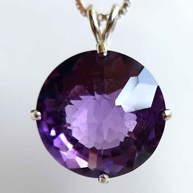 Siberian Purple Quartz Radiant Heart Pendant