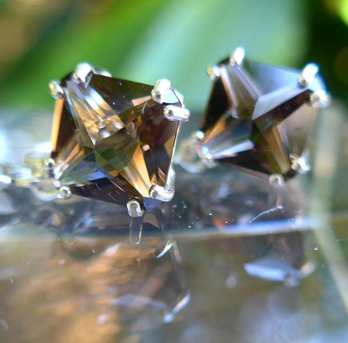 Smoky Quartz Magician Stone Hanging Earrings