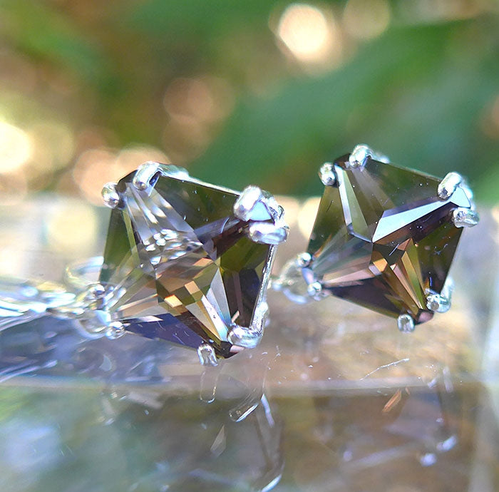 Smoky Quartz Magician Stone Hanging Earrings