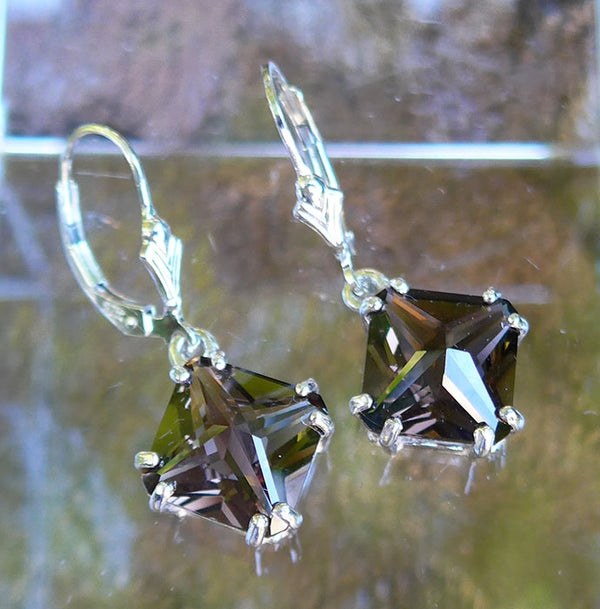 Smoky Quartz Magician Stone Hanging Earrings