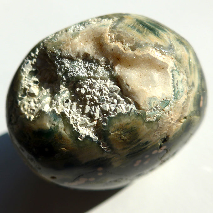 Speckled Green Earth Tones Ocean Jasper Egg