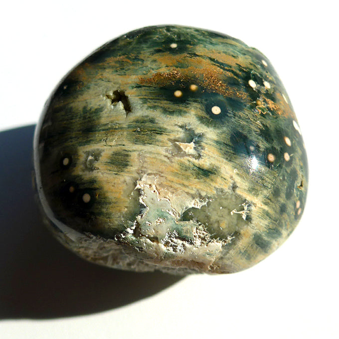 Speckled Green Earth Tones Ocean Jasper Egg