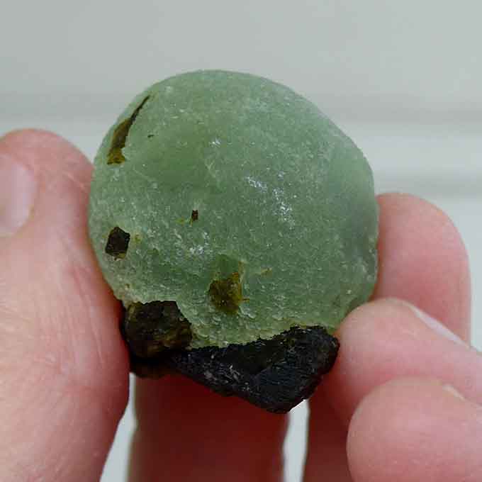 Prehnite Sphere on Epidote Base