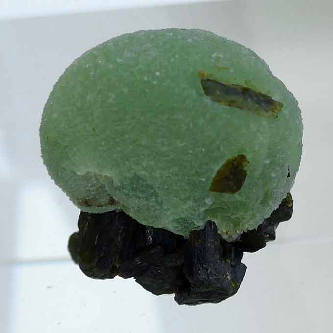 Prehnite Sphere on Epidote Base