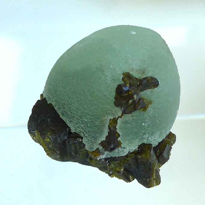 Prehnite Sphere with Epidote Matrix