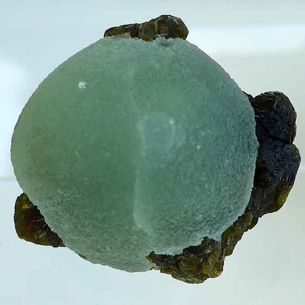 Prehnite Sphere with Epidote Matrix