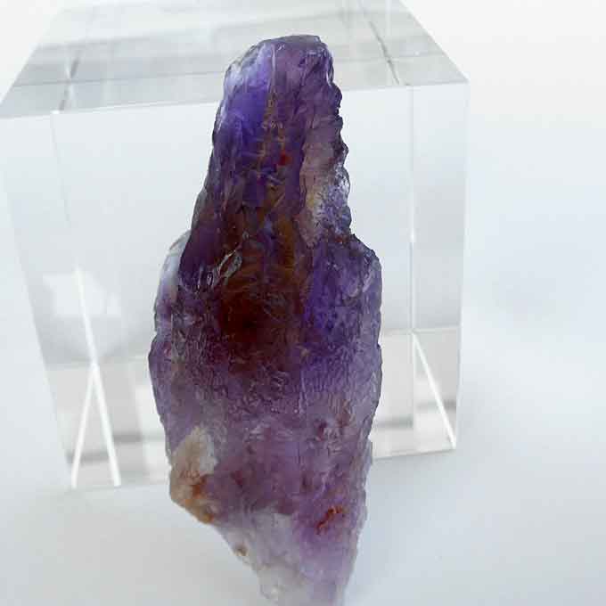 Triple Point Naturally Terminated Rainbow Ametrine Wand