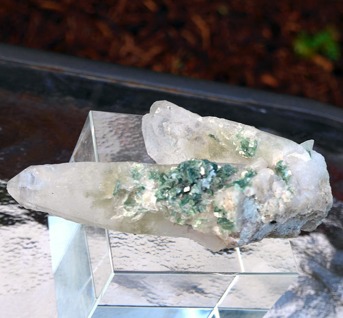 Gorgeous Triple Point Quartz with Fuschite and Rutile