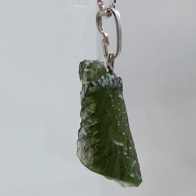 Unpolished Trapezoidal Moldavite Pendant