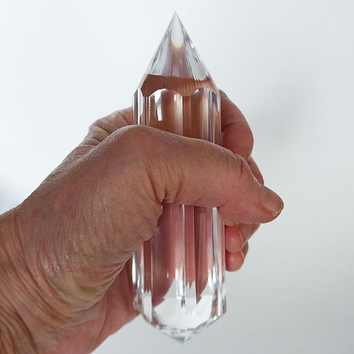 PRICE REDUCTION:  Sparkling 7 Gate 77 Facet Dream Vogel Phi Crystal Healing Wand